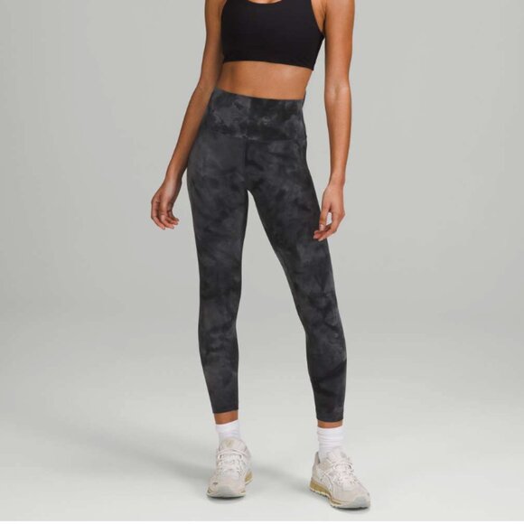 Lululemon Wunder Train High-Rise Tight 25" Diamond Dye Pitch Grey Graphite SZ 10 - Picture 1 of 8